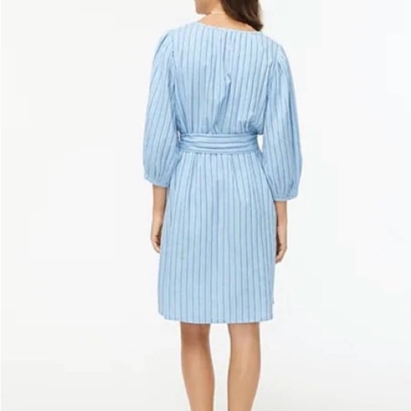 J Crew Balloon-sleeve dress in stripe Blue M Medium - Picture 4 of 7